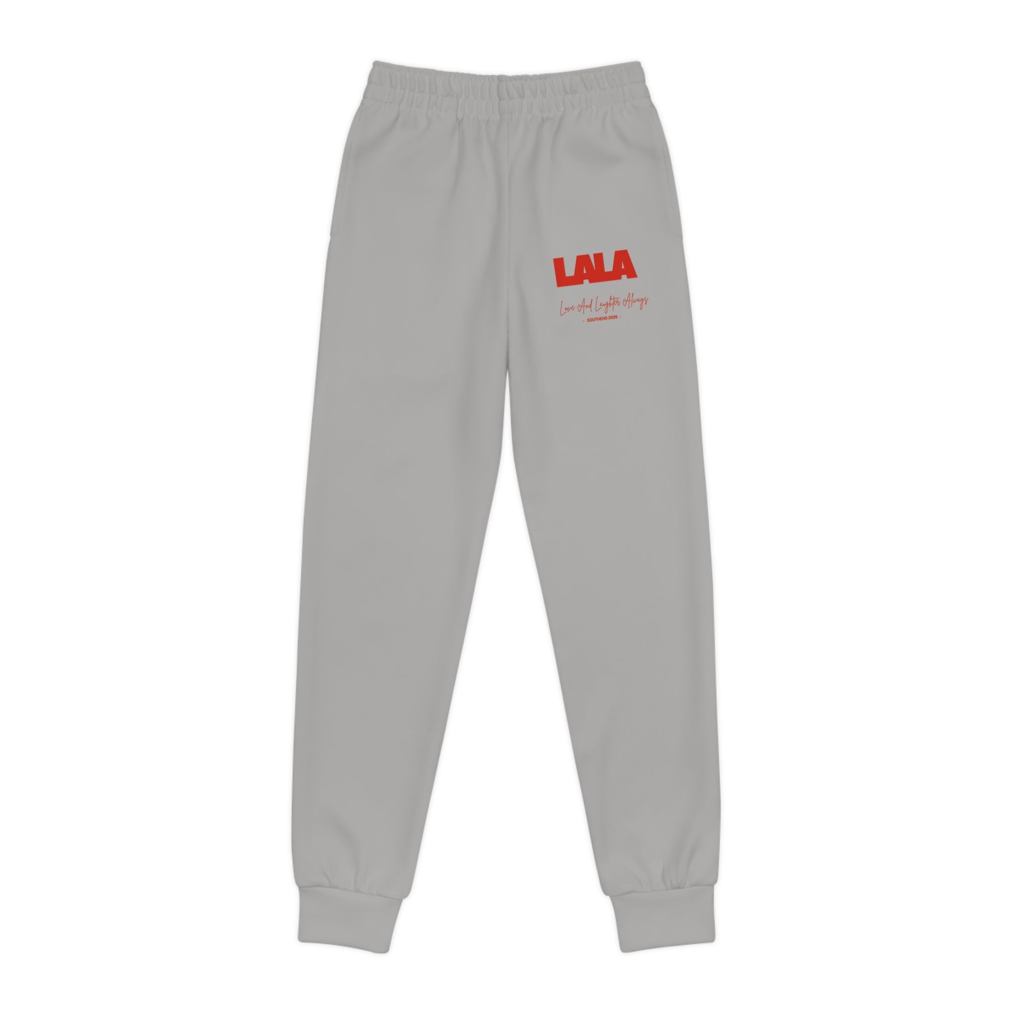 Youth Joggers — 'LALA' Red Logo Kids' Cozy Sweatpants