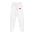 Youth Joggers — 'LALA' Red Logo Kids Sweatpants, Cozy Everyday Activewear
