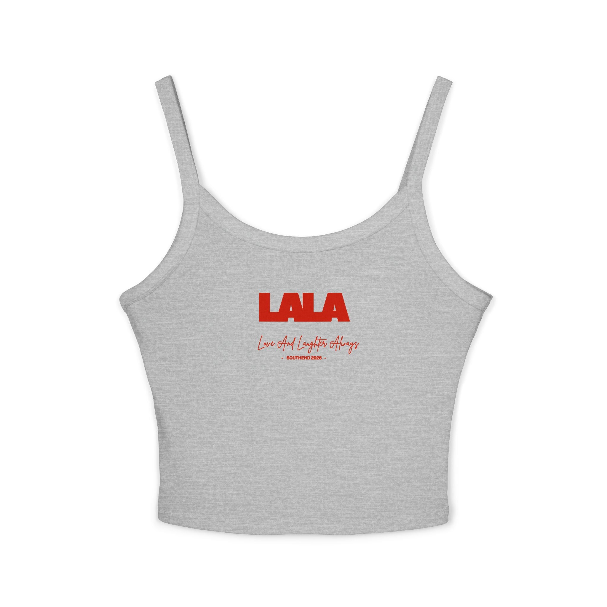 LALA script logo Tank Top | cropped spaghetti strap crop top