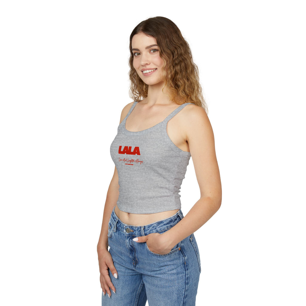 LALA script logo Tank Top | cropped spaghetti strap crop top