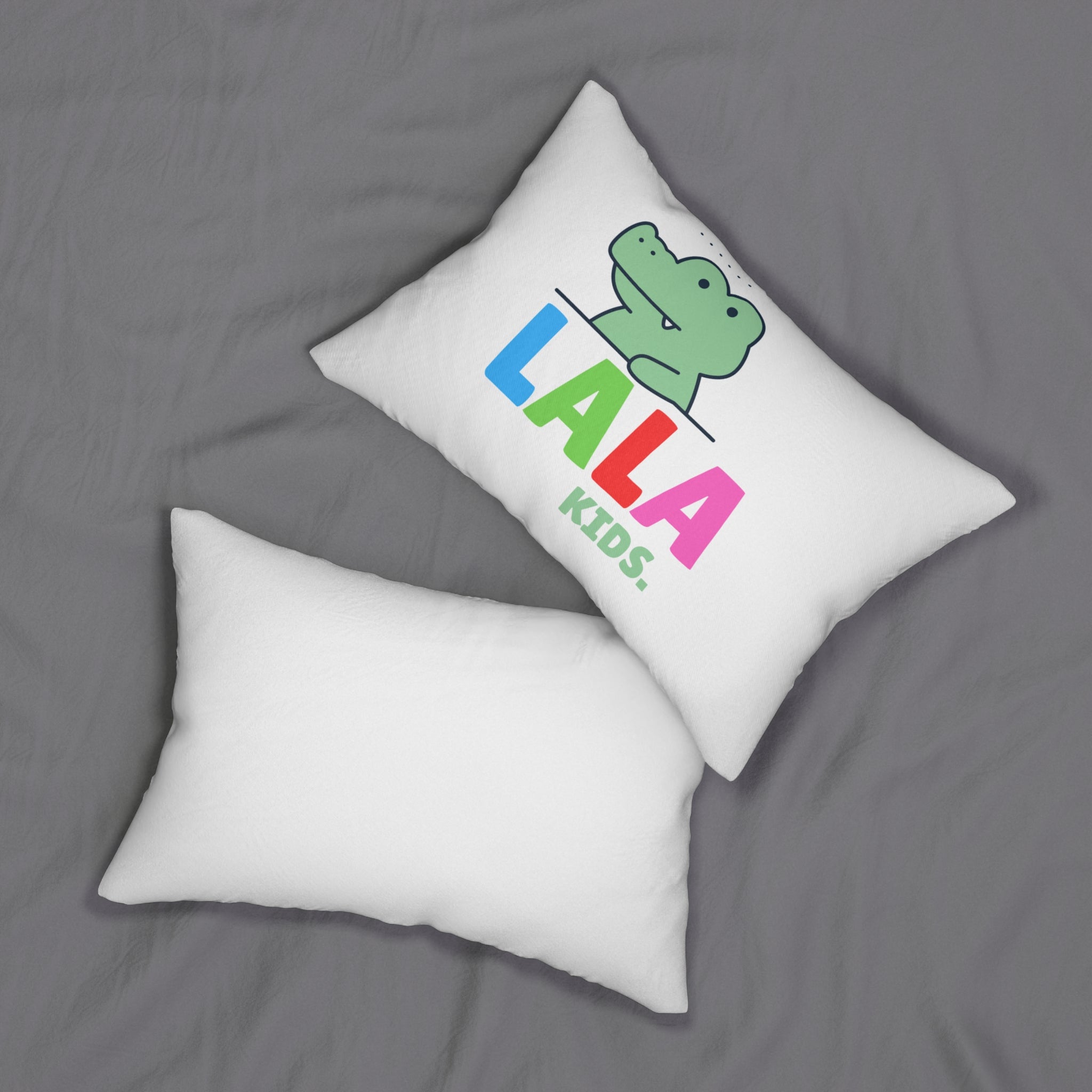 Green Cartoon Alligator LALA Kids Lumbar Pillow | Cute Kids Decor