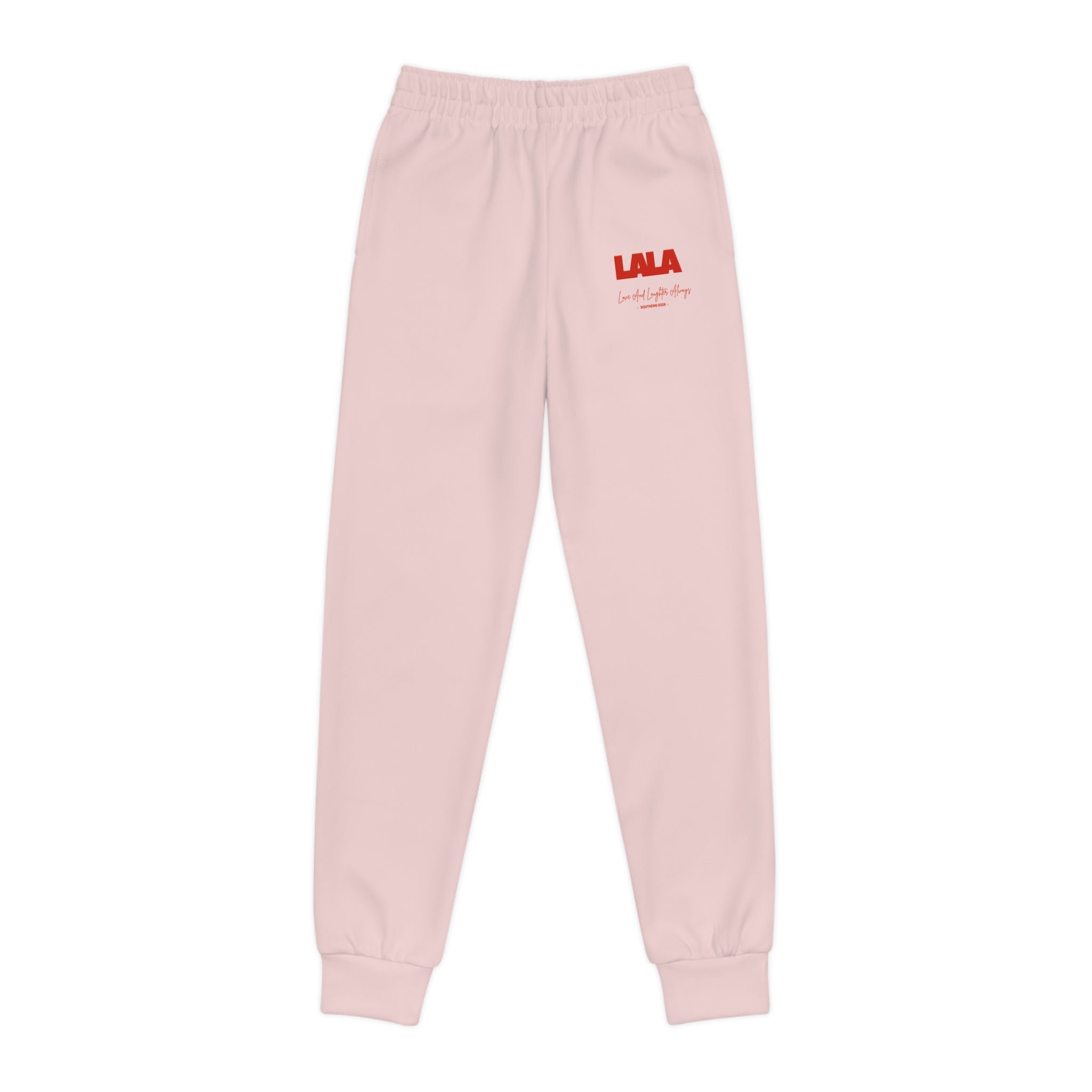 Youth Joggers — 'LALA' Pink Graphic Sweatpants for Kids